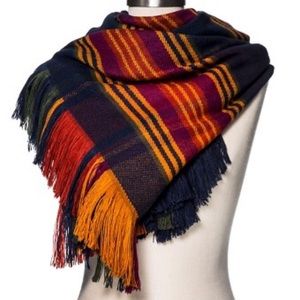 3/$25 Merona Plaid Blanket Scarf navy & green